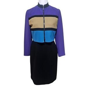 David Warren Vintage Petites New York Women’s Black Dress & Jacket 2 Pc Sz Sm